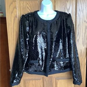 NWT Black sequined jacket/top.  XL